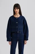 Malina Elowen Cropped Long Sleeve Denim Jacket