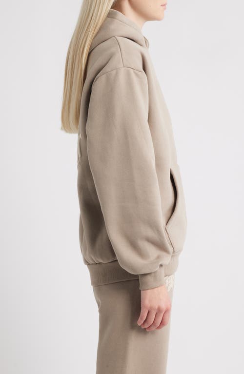 Happy Camp3r Puff Series Core Logo Cotton Blend Hoodie In Brown