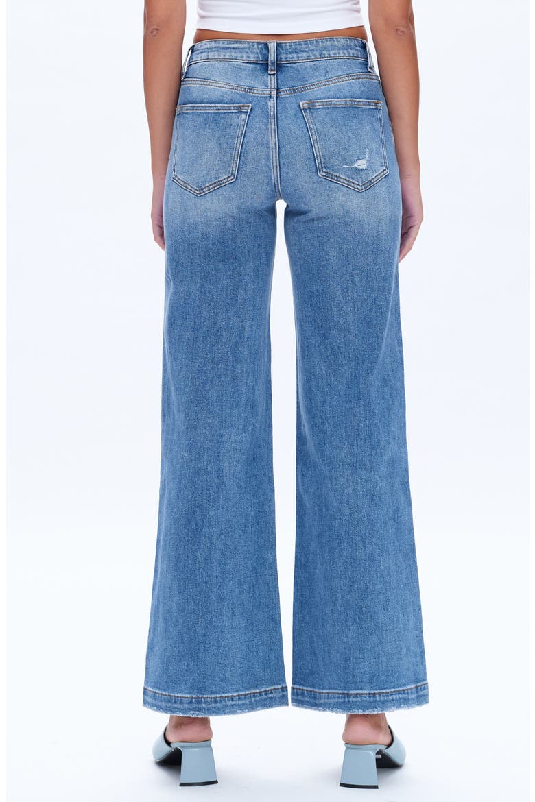 High Waist Distressed Wide Leg Jeans, Alternate, color, MEDIUM BLUE