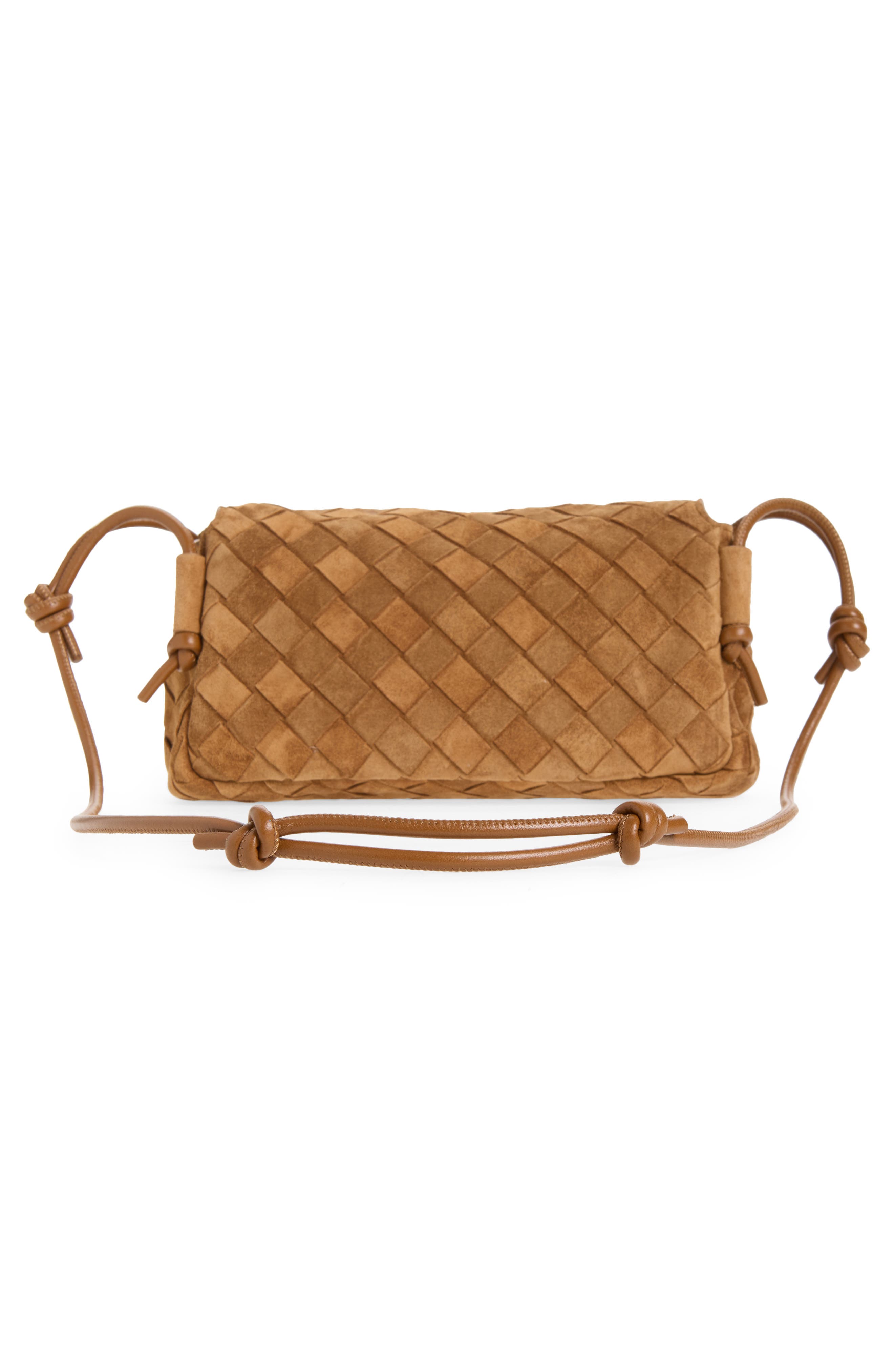 Notturno Intrecciato Suede Crossbody, Alternate, color, 2588 AMBER-GOLD