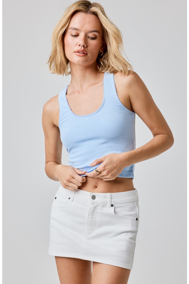 Denim Miniskirt, Alternate, color, SUMMER WHITE