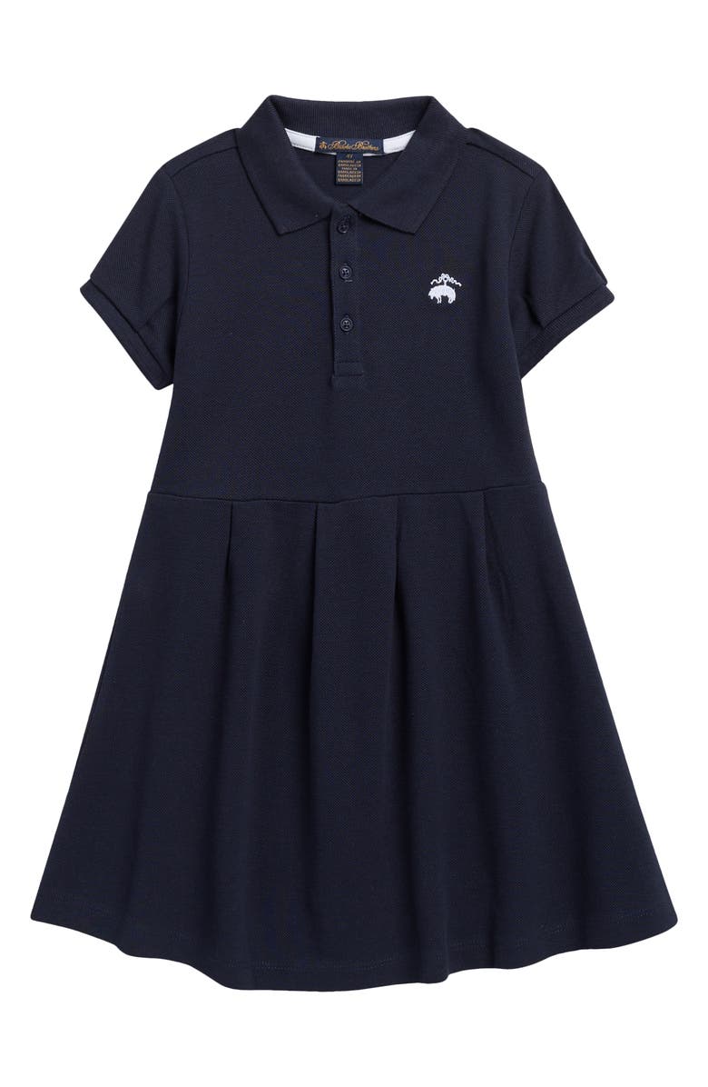 Brooks Brothers Kids' Short Sleeve Polo Dress, Main, color, Navy