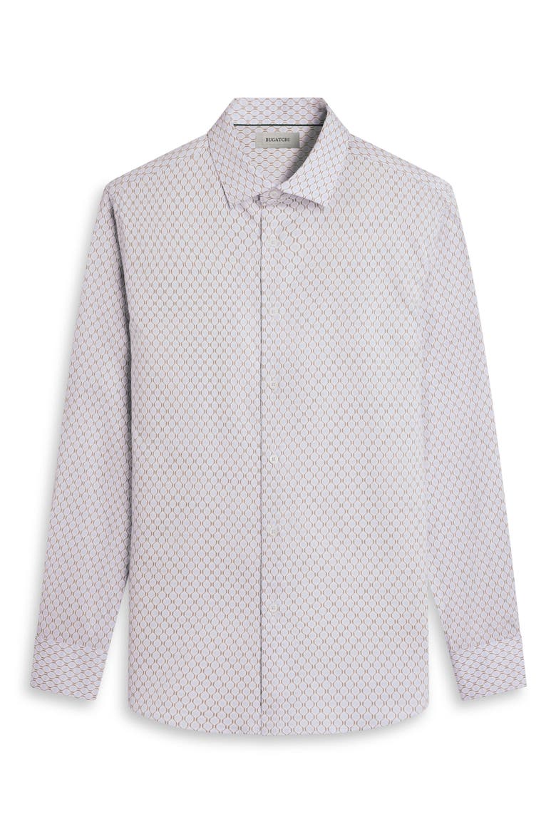 Julian Shaped Fit Geometric Print Cotton Button-Up Shirt, Alternate, color, AIR BLUE