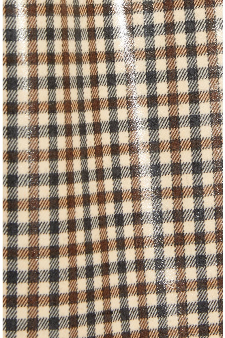 Water Resistant Coated Plaid Trench Coat, Alternate, color, BROWN
