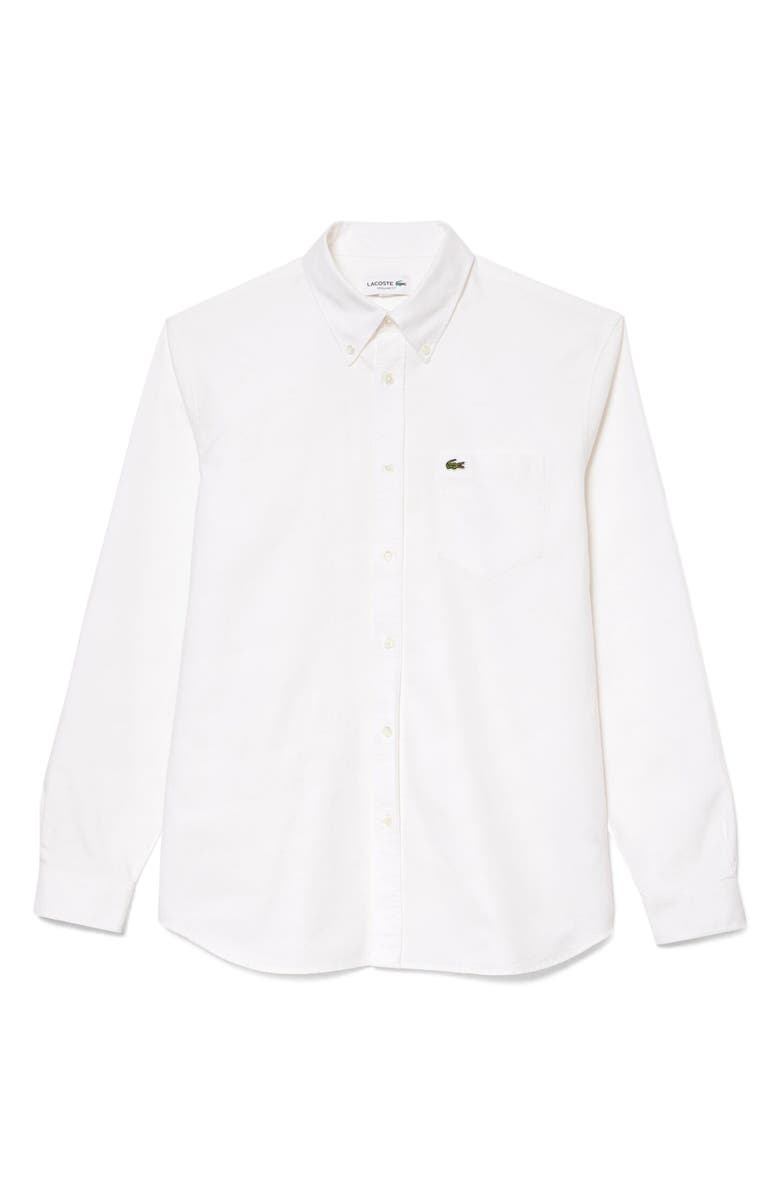 Lacoste Regular Fit Oxford Button-Down Shirt, Alternate, color, White