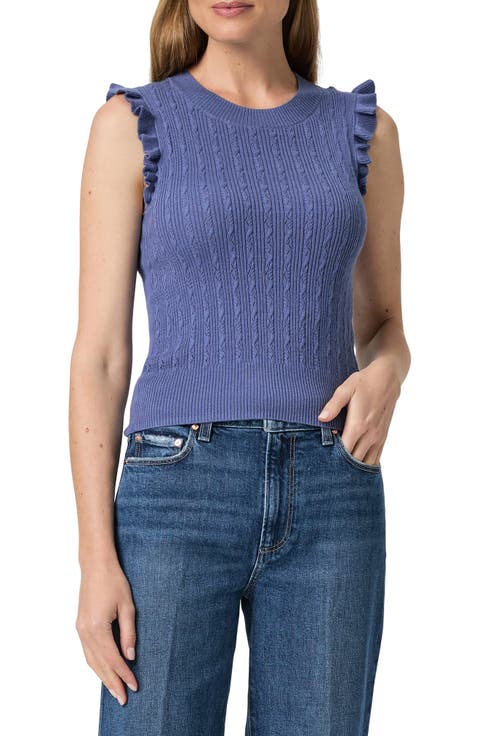 Gardenia Ruffle Sleeveless Sweater