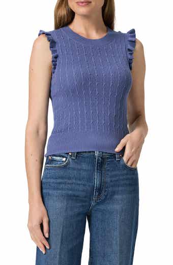 PAIGE Gardenia Ruffle Sleeveless Sweater