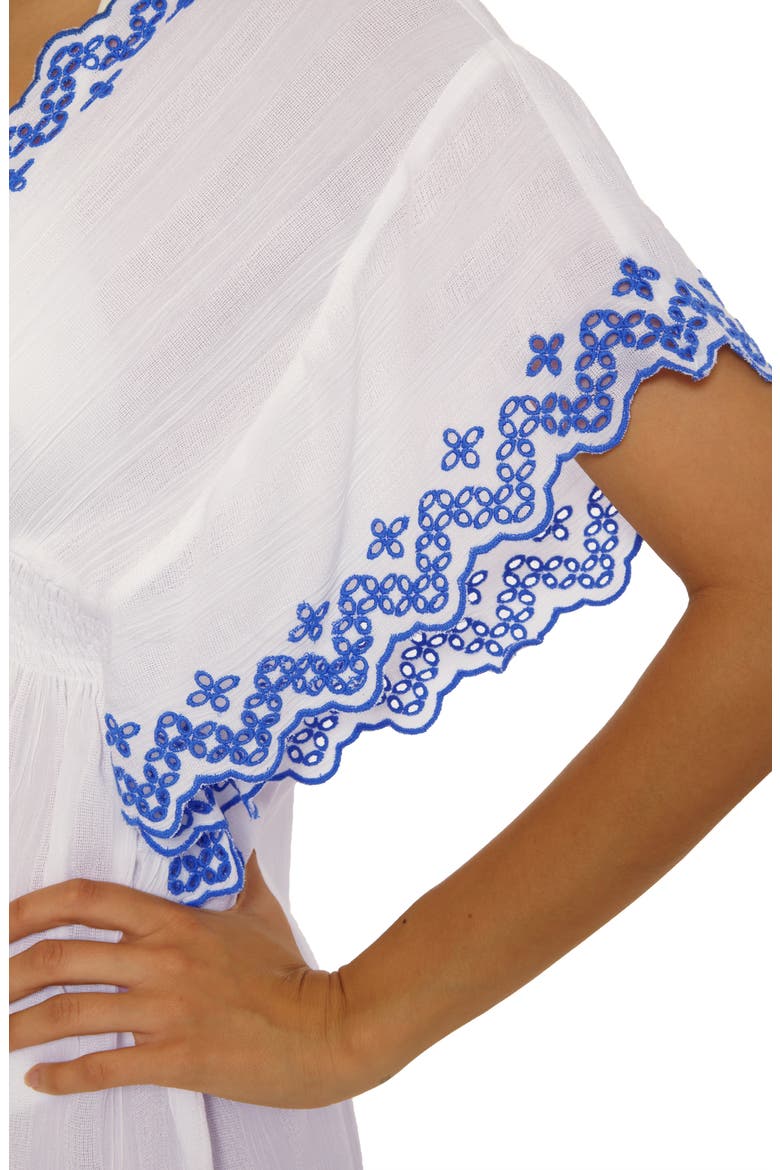 Barbados Eyelet Cover-Up Tunic, Alternate, color, WHITE/ LAPIS