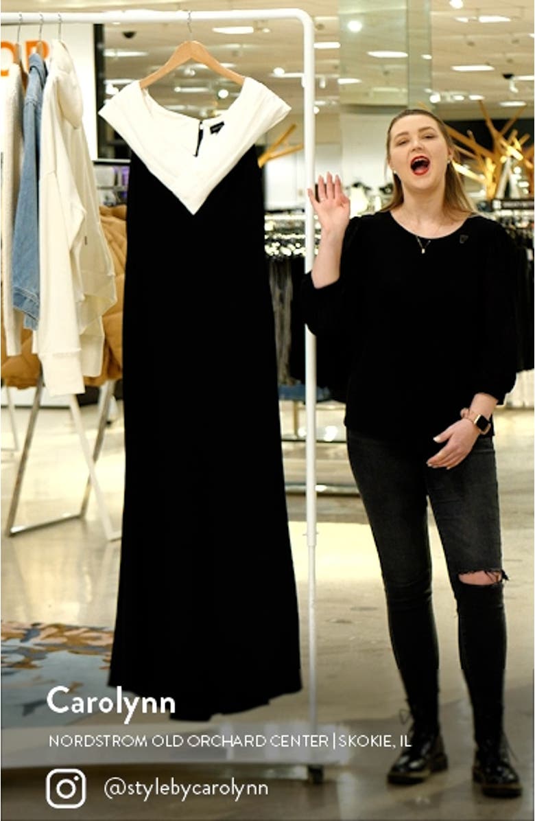 Portrait Neck Short Sleeve Gown, sales video thumbnail