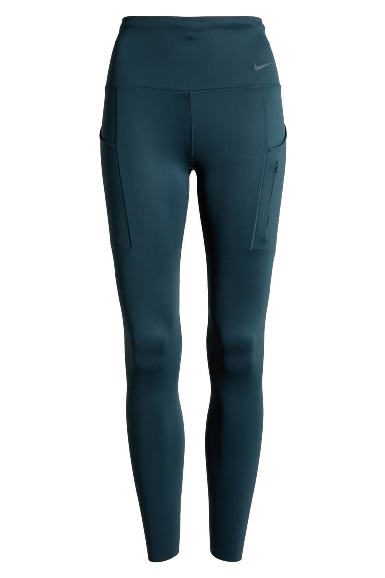 Dri-FIT Go High Waist 7/8 Leggings, Alternate, color, DEEP JUNGLE/ BLACK