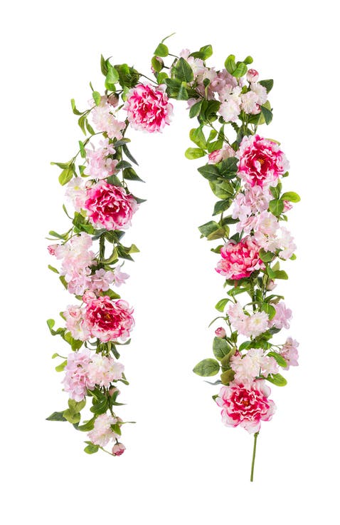 6ft Dahlia or Hydrangea Peony & Cherry Artificial Garland