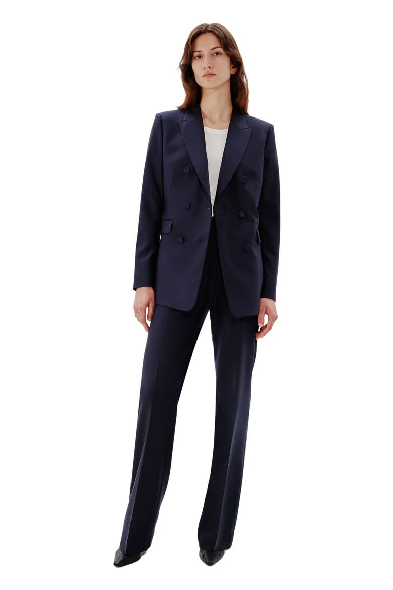 DOUBLE BREASTED JACKET, Alternate, color, NAVY