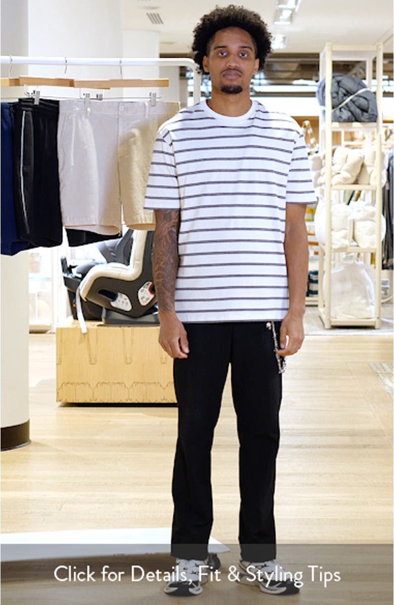 Stripe Loose Fit Cotton Blend T-Shirt, sales video thumbnail