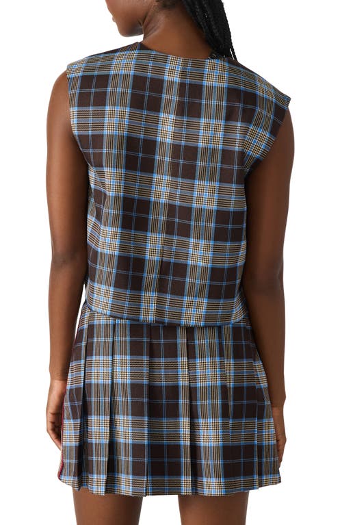 Steve Madden Alessa Sleeveless Plaid Shirt In Multi