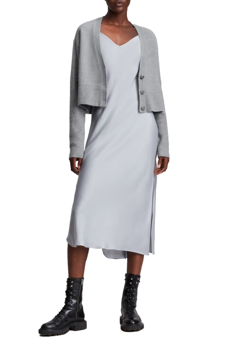 Vika Alpaca & Wool Blend Cardigan, Alternate, color, THUNDER GREY