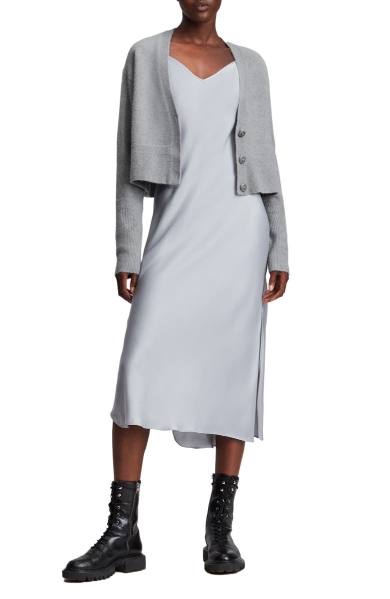 AllSaints Vika Alpaca & Wool Blend Cardigan, Alternate, color, 