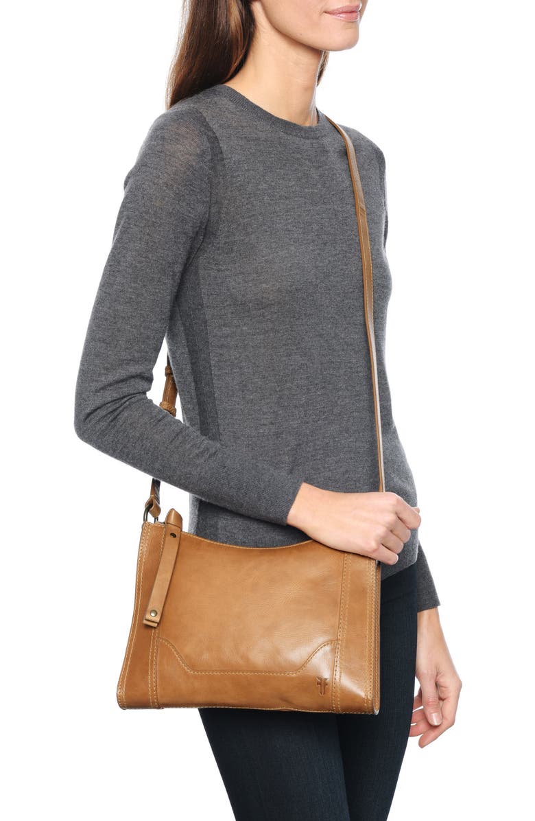 Frye Melissa Leather Crossbody Bag, Alternate, color, Beige