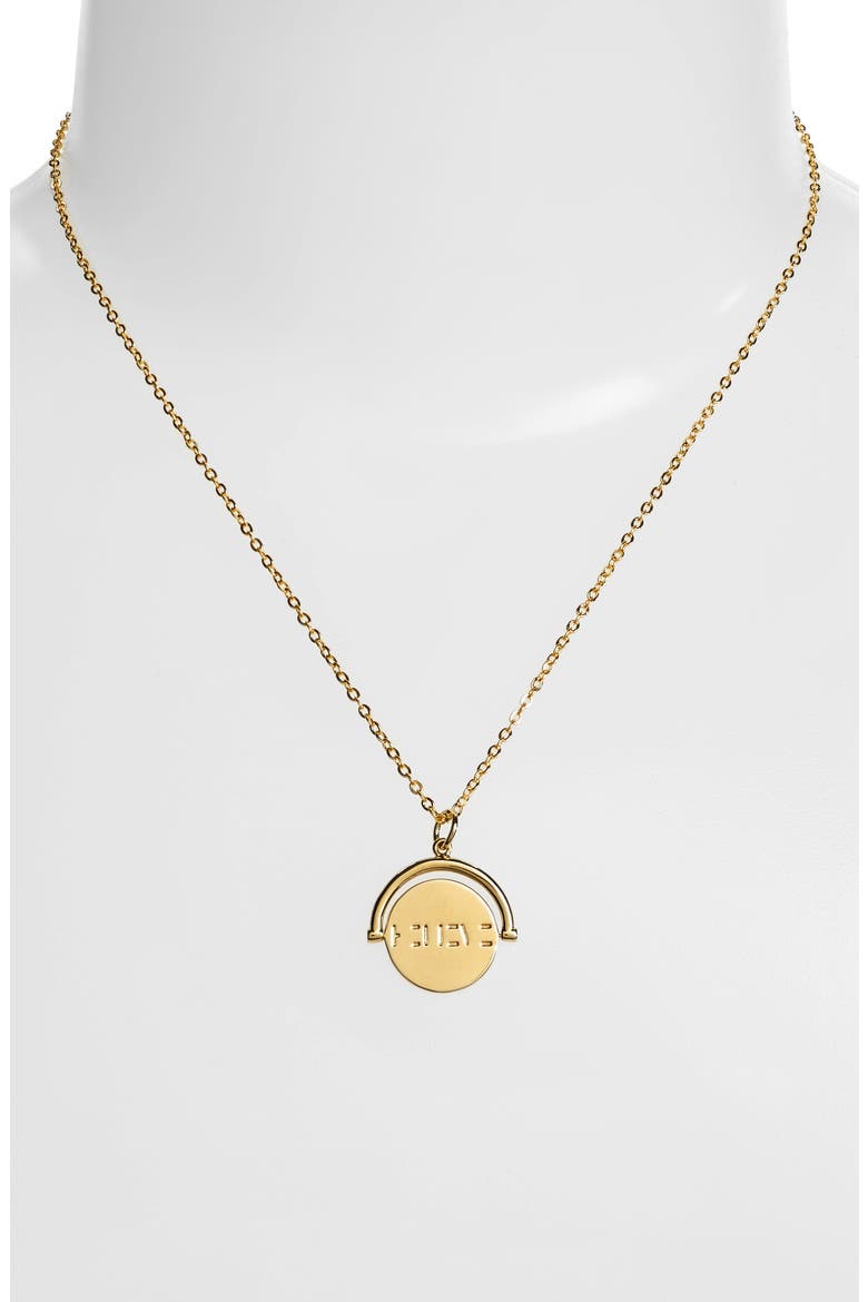 Love Love Code Charm Necklace, Alternate, color, BELIEVE/ GOLD