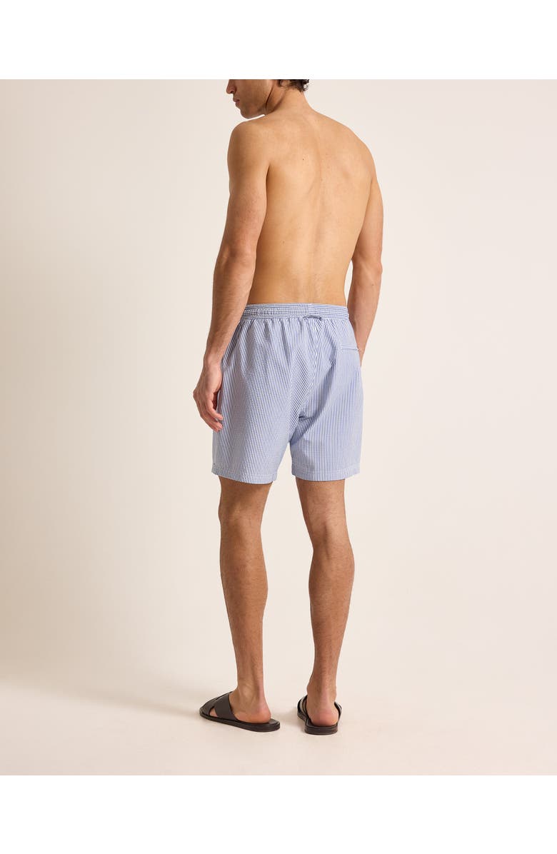Orlebar Brown Mastiff Seersucker Longest-Length Relaxed Fit Drawcord Swim Shorts, Alternate, color, Nova Blue