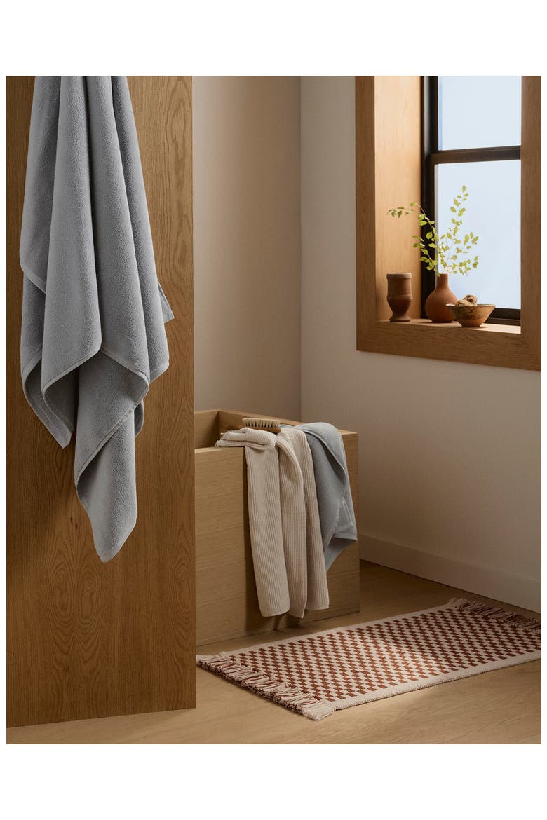 Checkered Bath Rug, Alternate, color, NATURAL AND TOBACCO