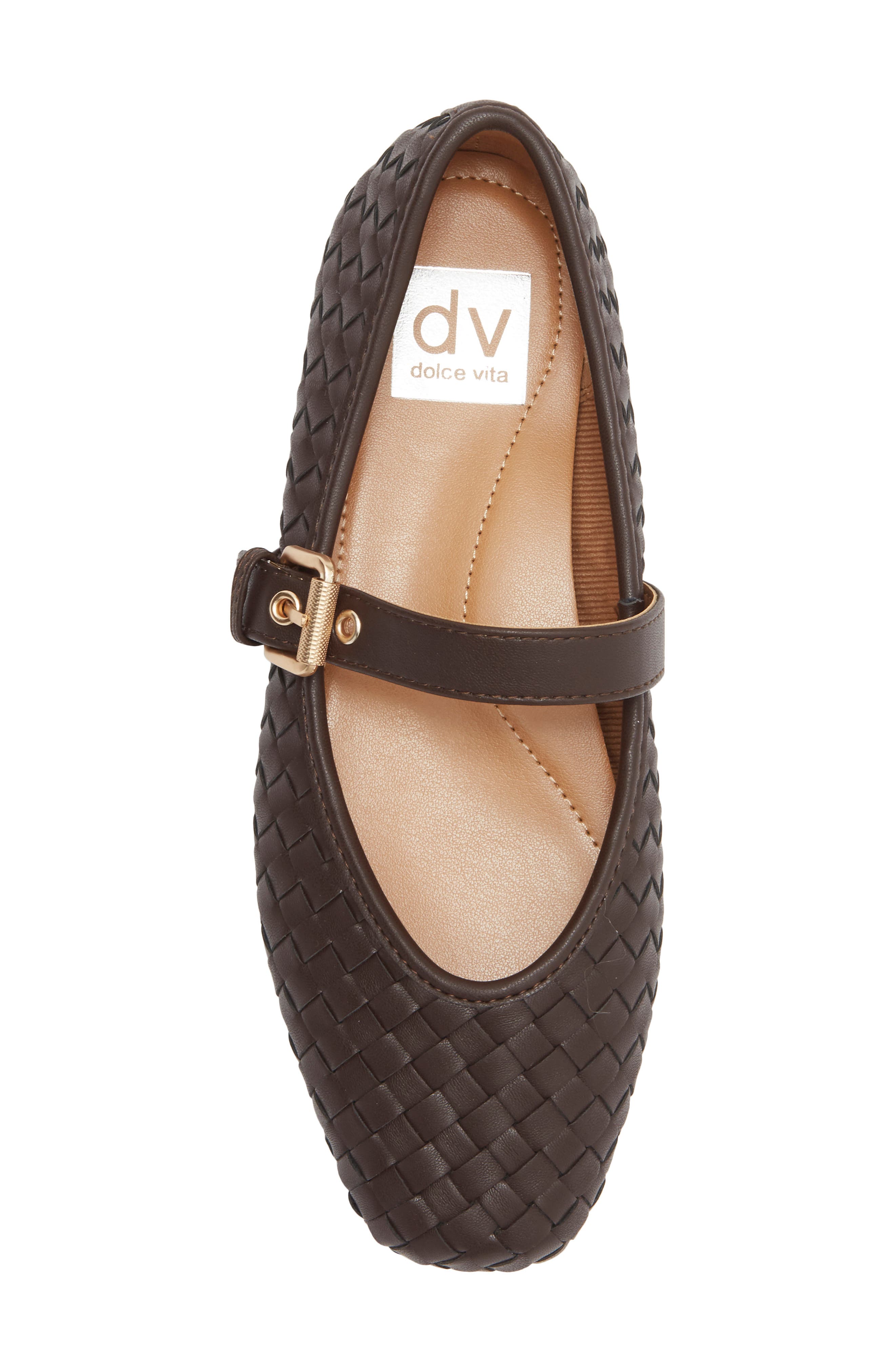 DV by Dolce Vita Mulaney Woven Mary Jane Flat, Alternate, color, Brown