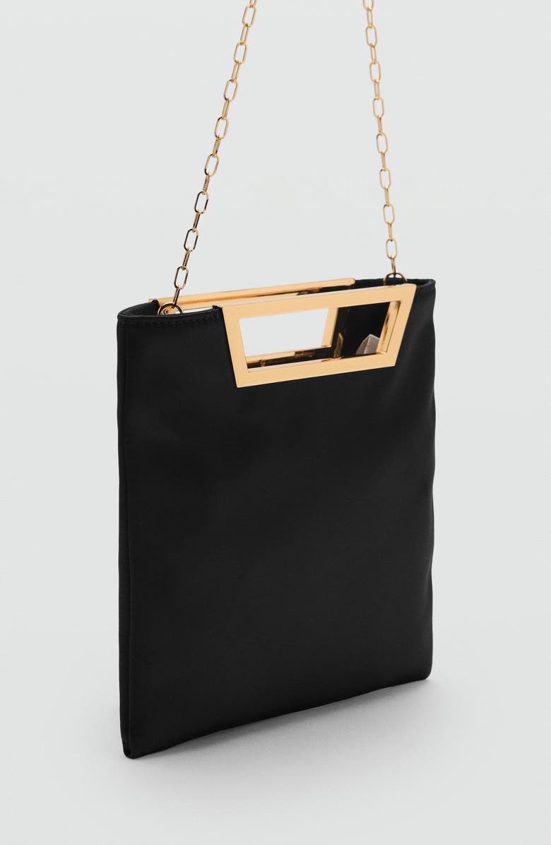 MANGO Convertible Chain Strap Shoulder Bag, Alternate, color, Black