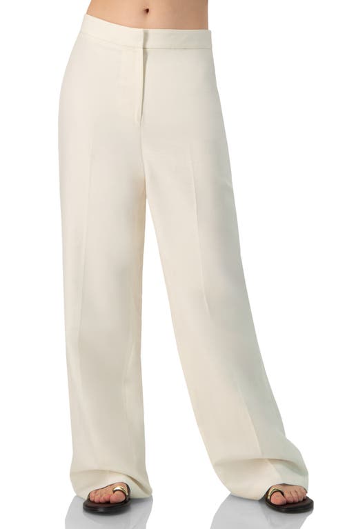 Ivonne Linen Straight-leg Pants In White