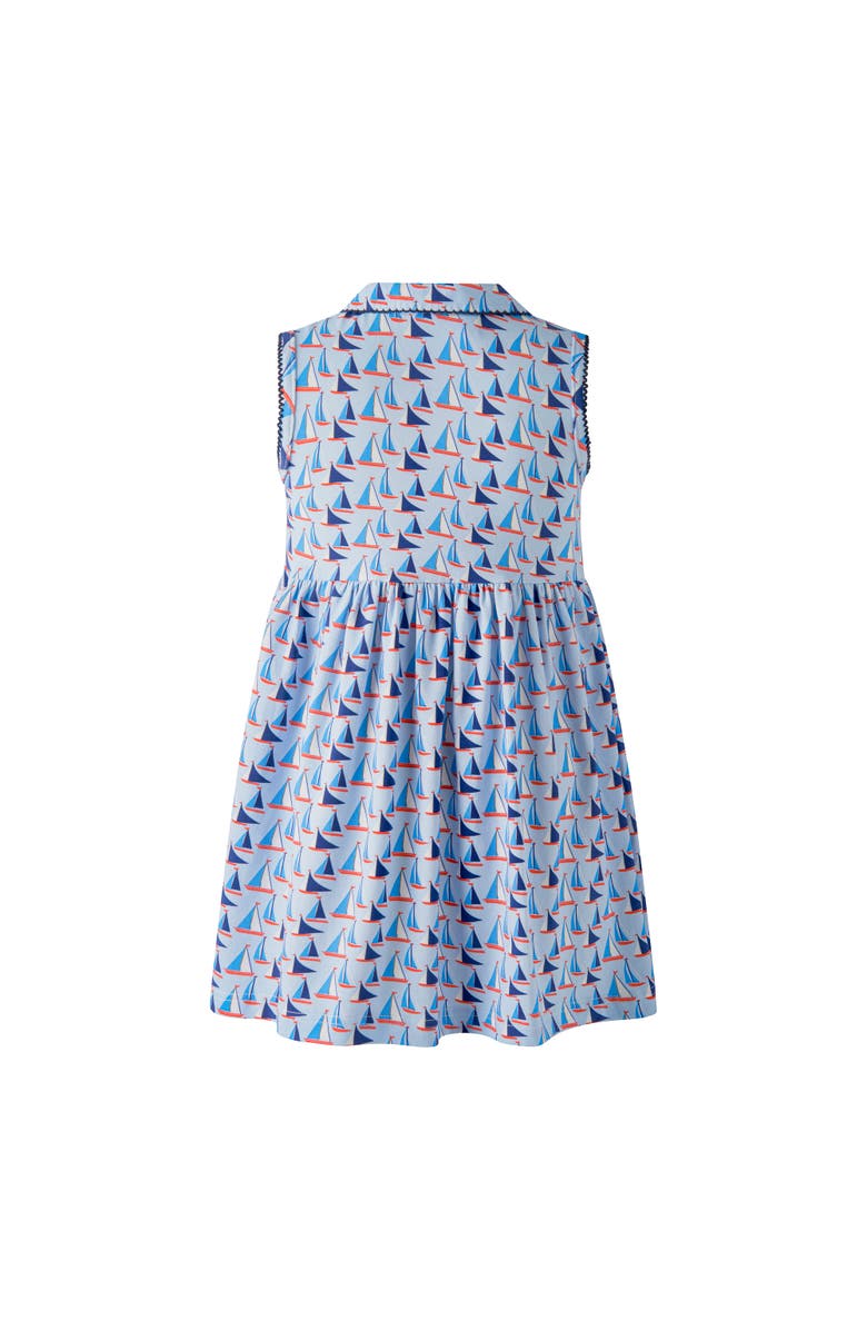 Rachel Riley Sailboat Jersey Dress, Alternate, color, Blue