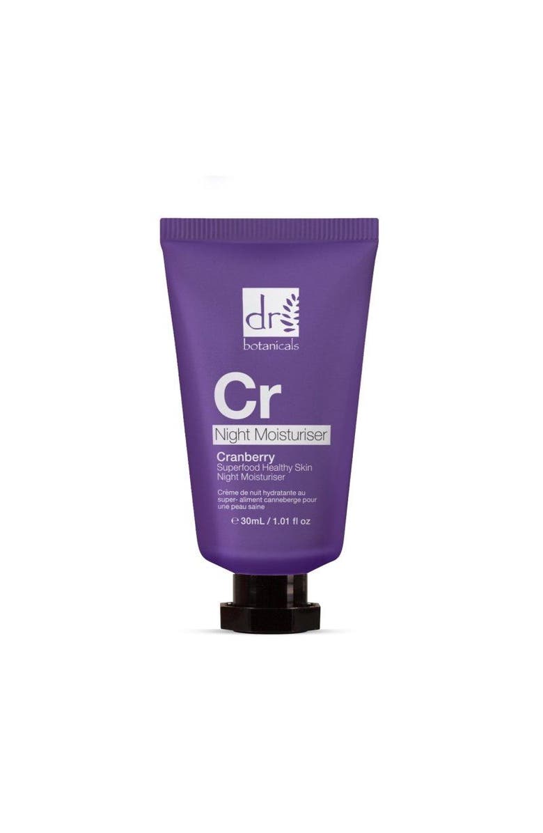 DR BOTANICALS Cranberry Superfood Healthy Skin Night Moisturiser 30ml for Anti-Aging, Brightening, Main, color, White
