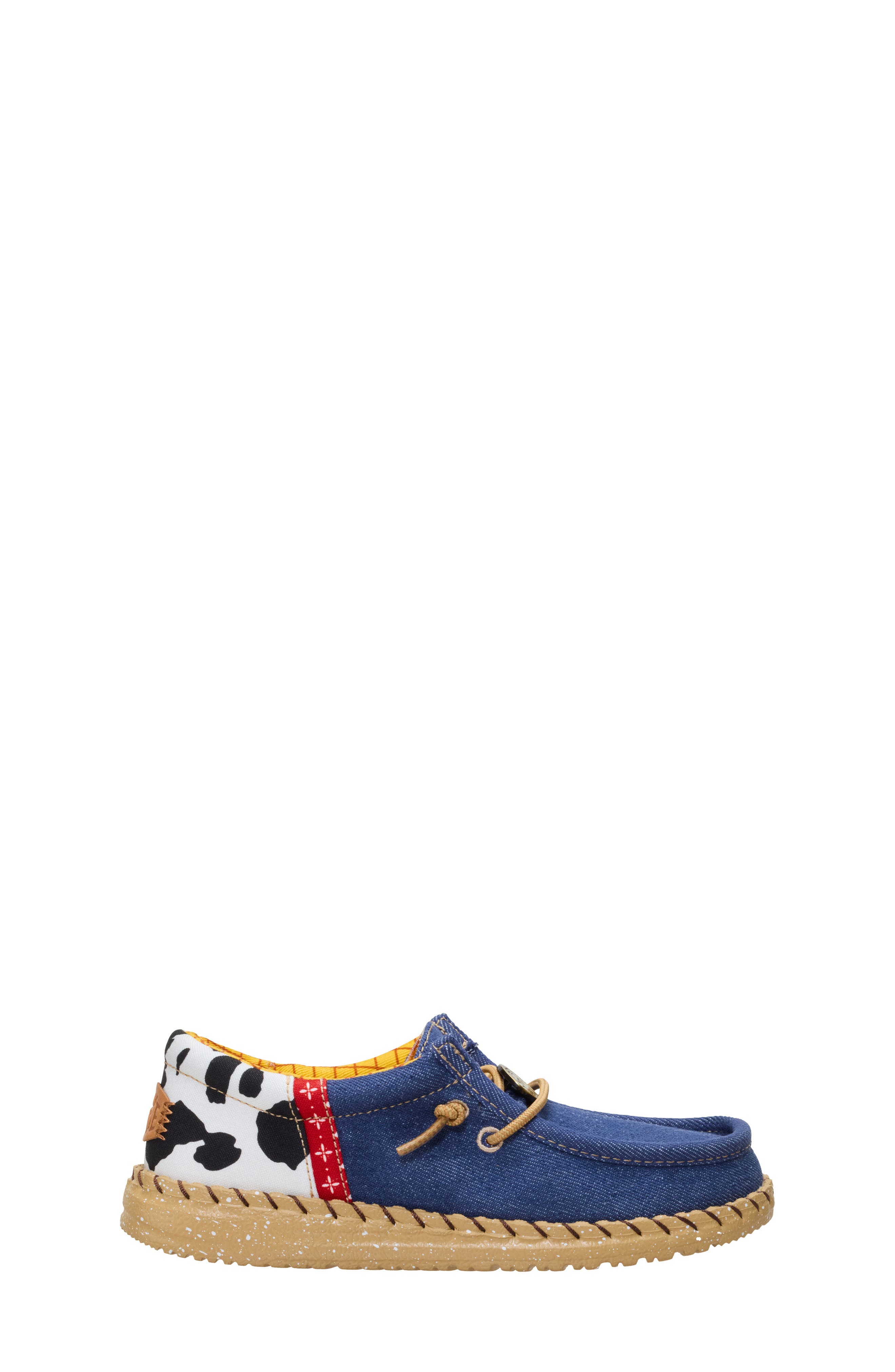Hey Dude x Toy Story Wally Sheriff Woody Slip-On, Alternate, color, White/ Faded Denim