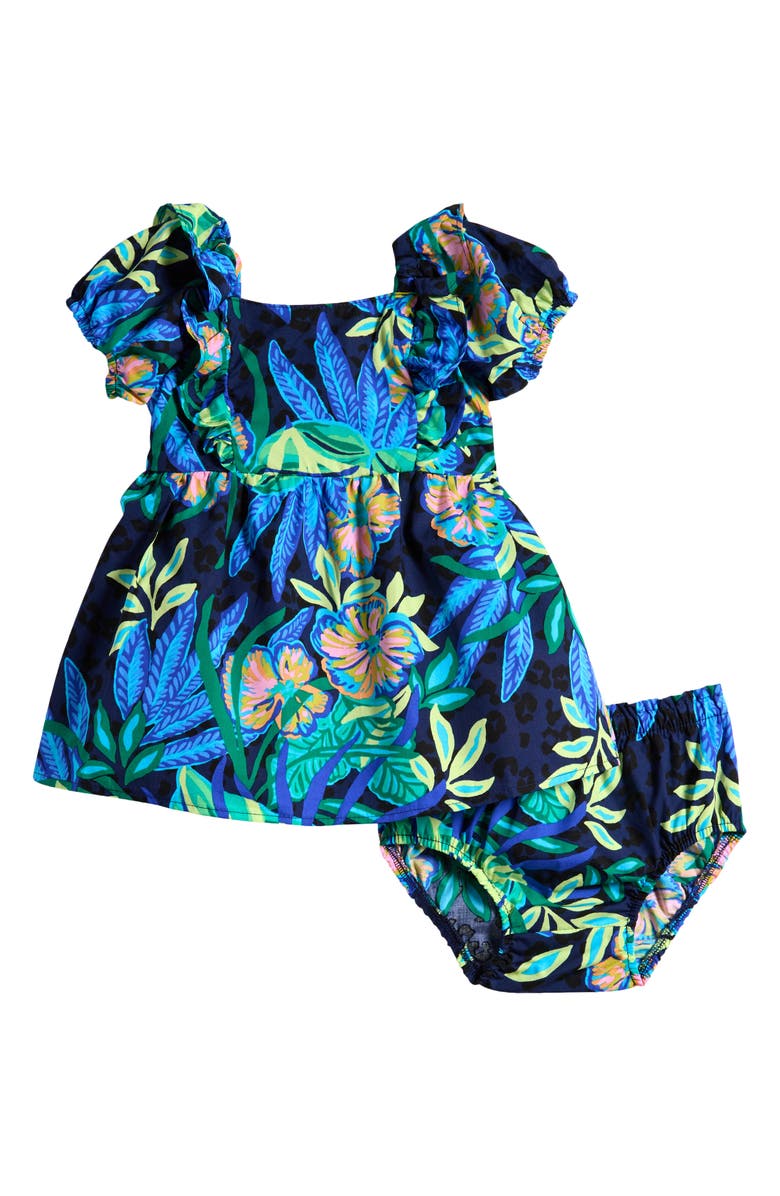 Lilly Pulitzer<sup>®</sup> Kelli Floral Puff Sleeve Cotton Dress & Bloomers, Main, color, 
