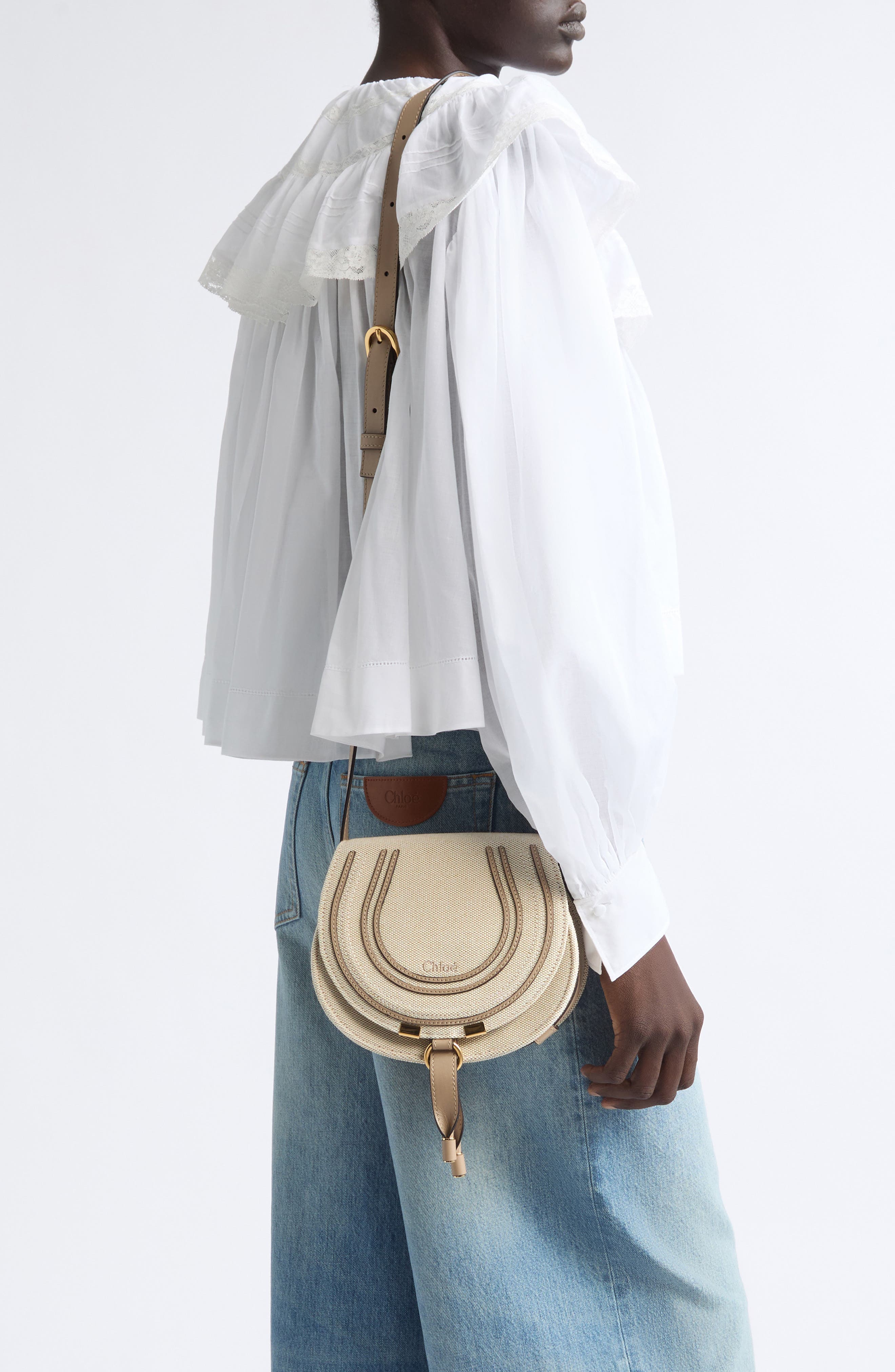 Small Marcie Canvas Saddle Bag, Alternate, color, BOYISH BROWN