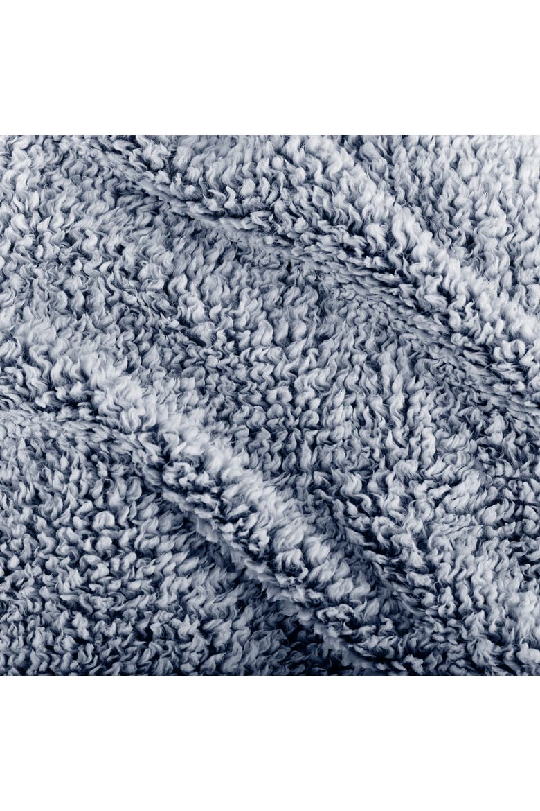 Tipped Faux Shearling Throw Blanket, Alternate, color, Dark Blue