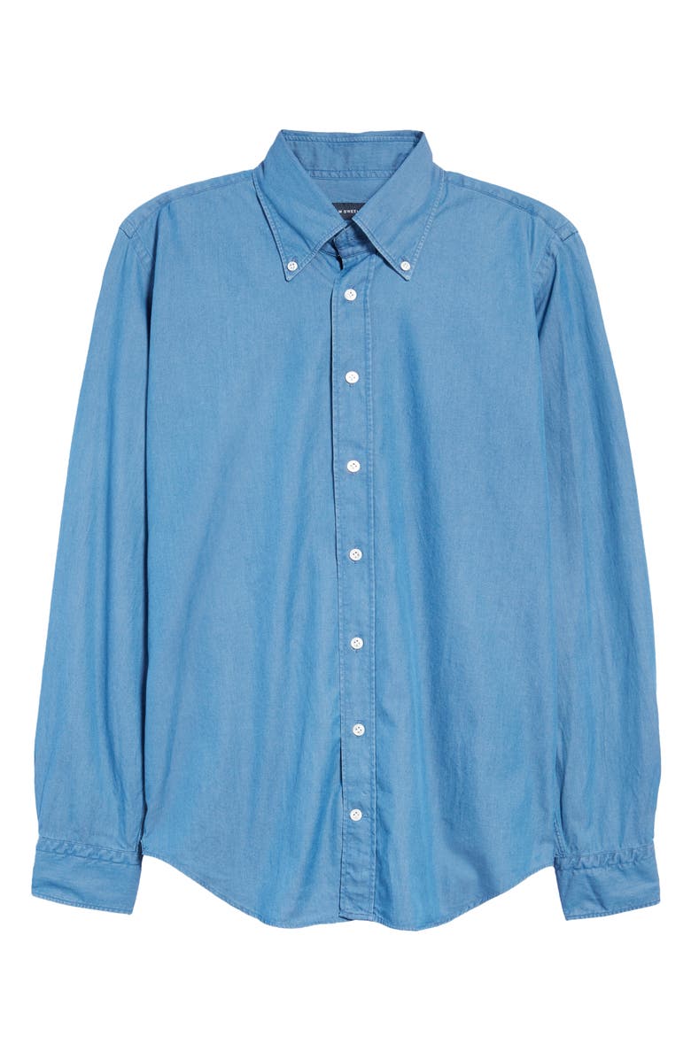 Thom Sweeney Slim Fit Chambray Button-Down Shirt, Alternate, color,