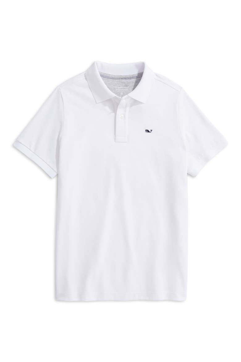Kids' Edgartown Piqué Performance Polo, Main, color, WHITE CAP