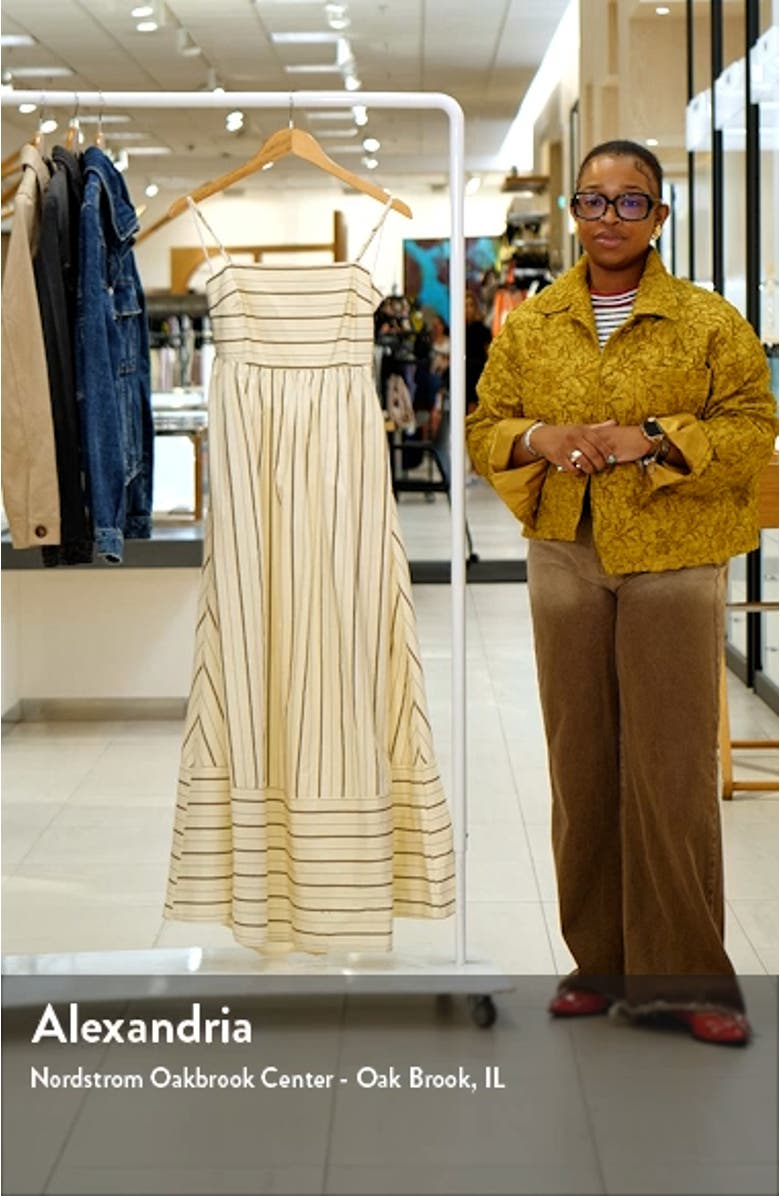 Pixie Stripe Cutout Cotton Maxi Sundress, sales video thumbnail