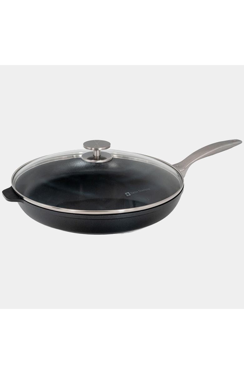 Swiss Diamond CHD Nonstick Fry Pan, 12.5-Inch with Lid, Main, color, Black