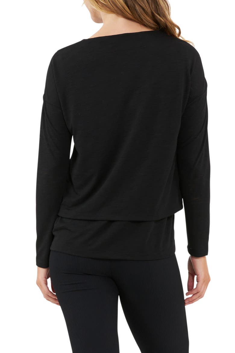 Jazmin Long Sleeve Maternity/Nursing Top, Alternate, color, BLACK