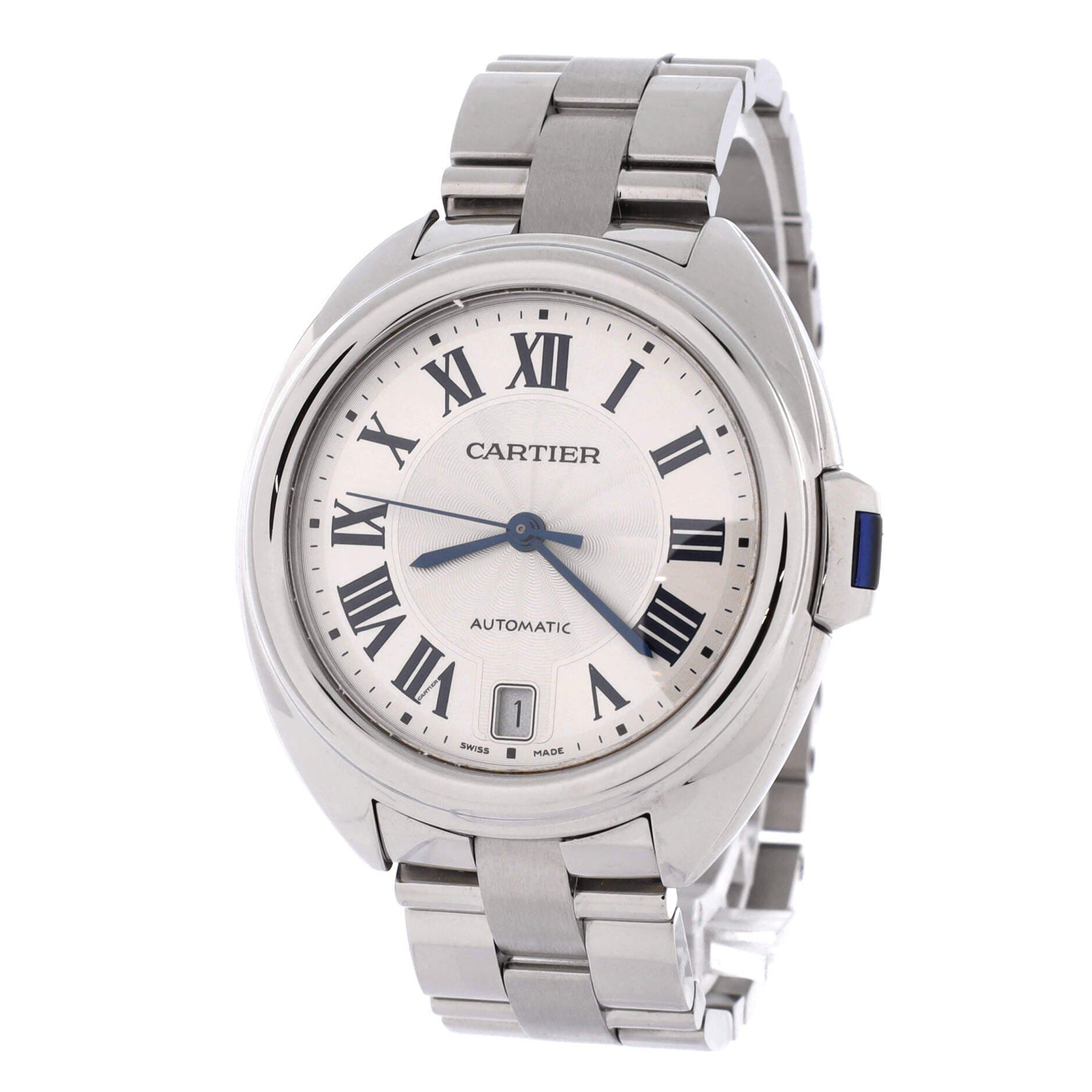 Cle de Cartier Automatic Watch Stainless Steel 35, Alternate, color, Metallic Silver