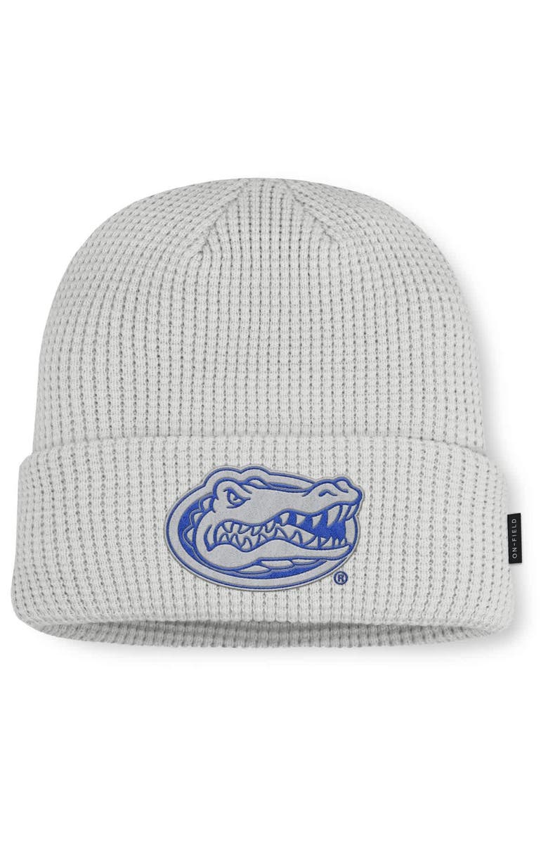 Jordan Brand Men Jordan Brand Gray Florida Gators 2025 On-Field Utility Cuffed Knit Hat, Main, color, 