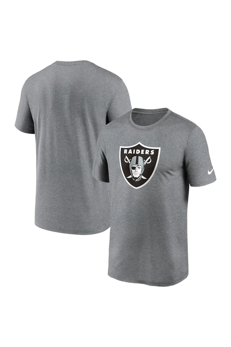 Men's Nike  Heather Charcoal Las Vegas Raiders Legend Logo Performance T-Shirt, Main, color, Heather Charcoal