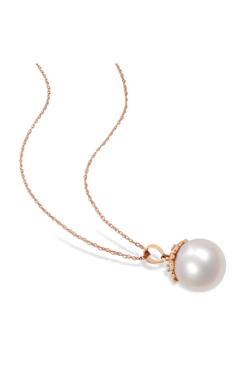 Julianna B. Cultured Pearl & Diamond Pendant Necklace 10k, Alternate, color, 10K Rose Gold