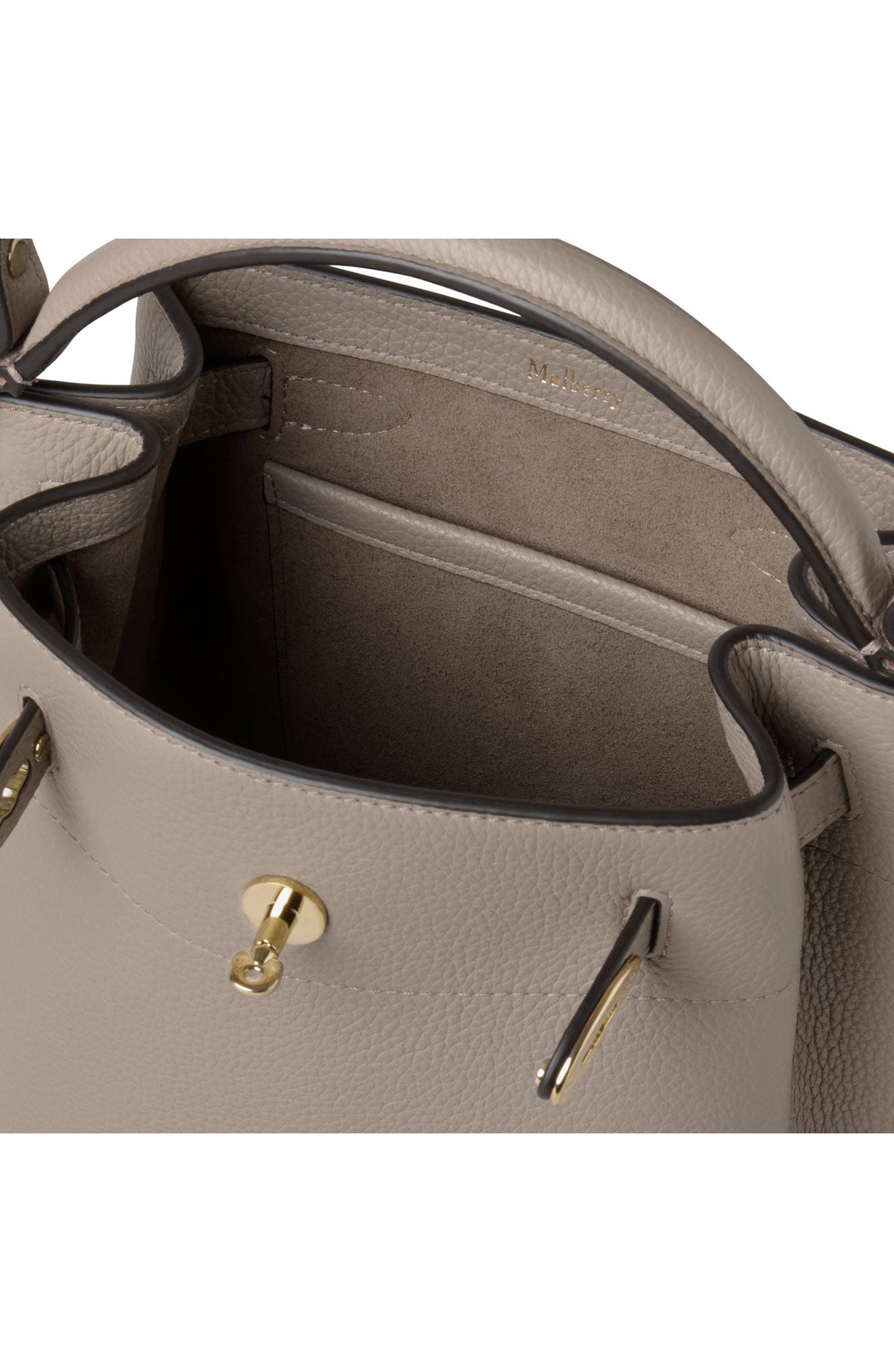 Mulberry Islington Leather Bucket Bag, Alternate, color, Cashmere Taupe