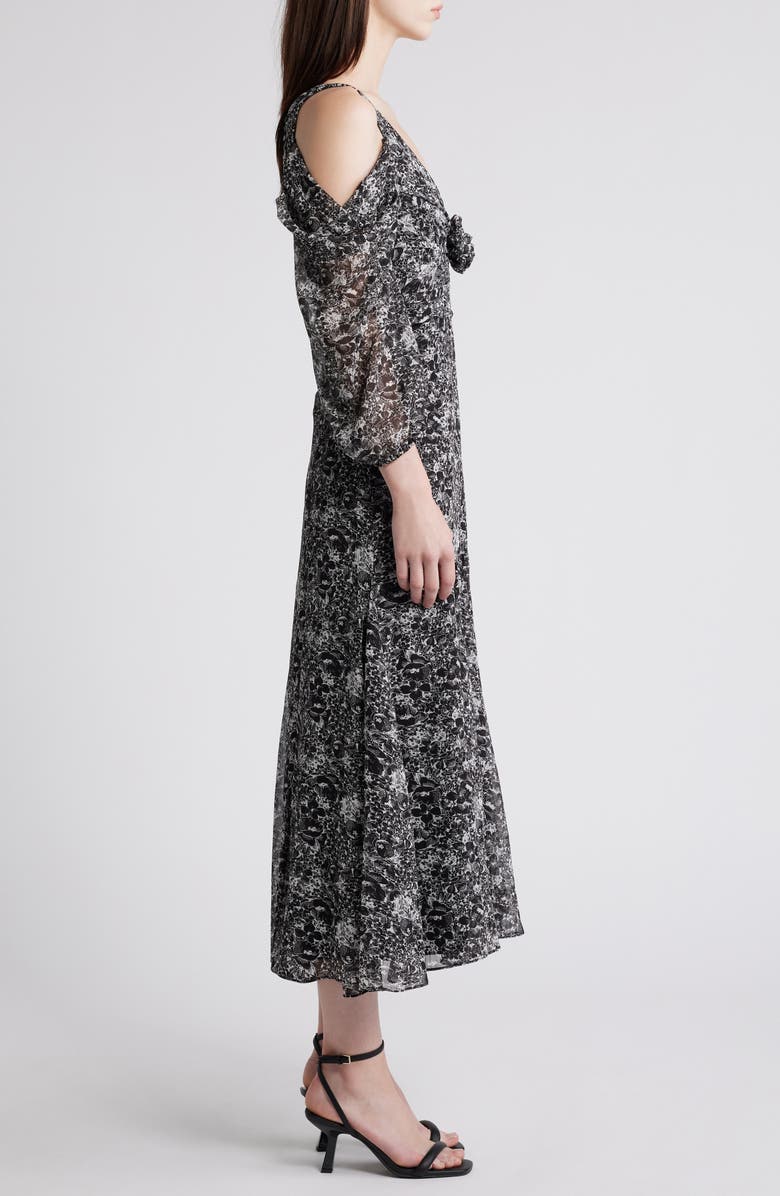LIKELY Rayna Floral Cold Shoulder A-Line Dress, Alternate, color, Black Multi