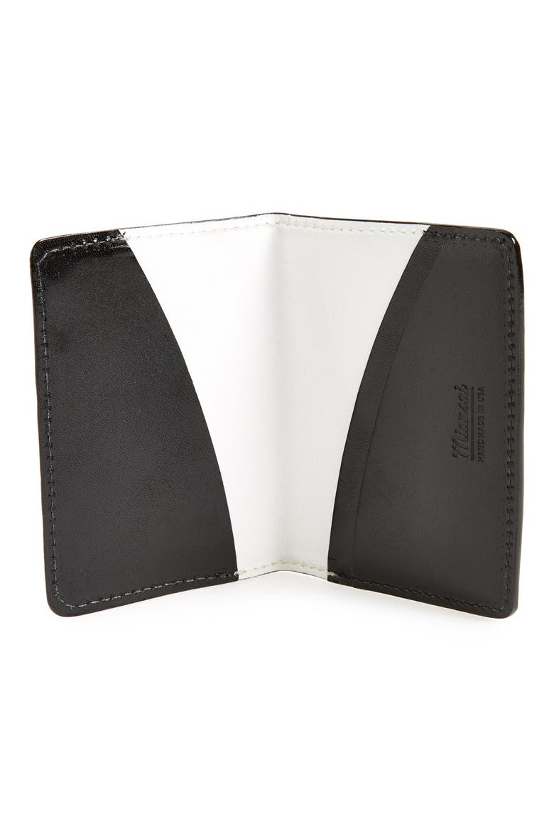 Leather Bifold Wallet, Alternate, color, BLACK/ WHITE