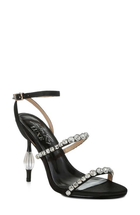 Aragon Crystal Embellished Ankle Strap Sandal