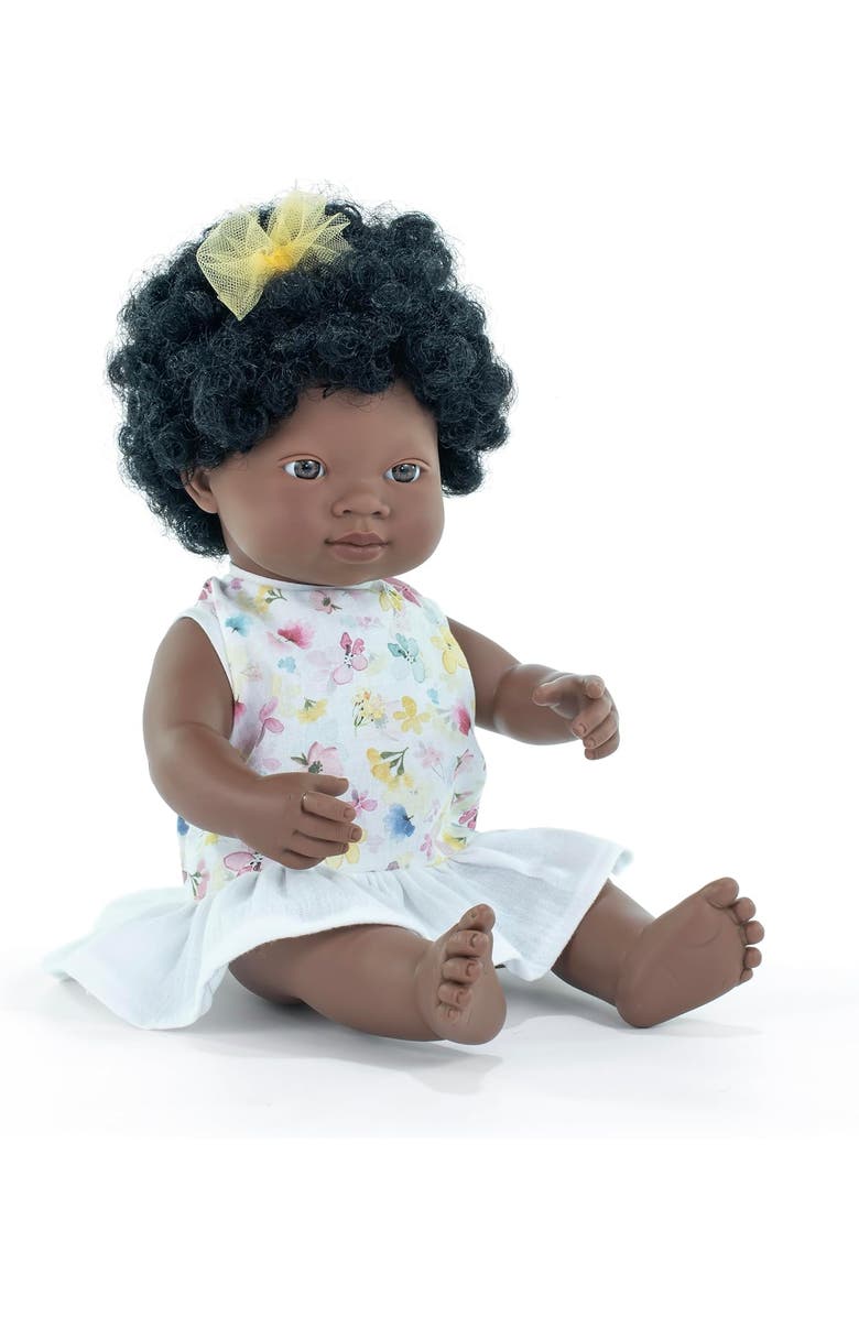 Miniland My Friends and Me Collection African Baby Girl Doll with Black Hair - 15", Main, color, Brown
