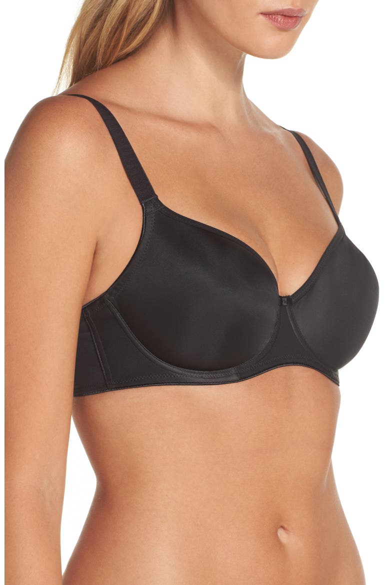 Seamless Underwire Balconette Bra, Alternate, color, BLACK