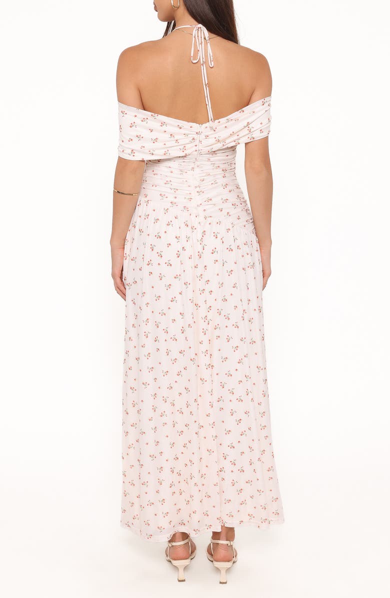 Petal & Pup Mayven Cold-Shoulder Maxi Dress, Alternate, color, White Ditsy