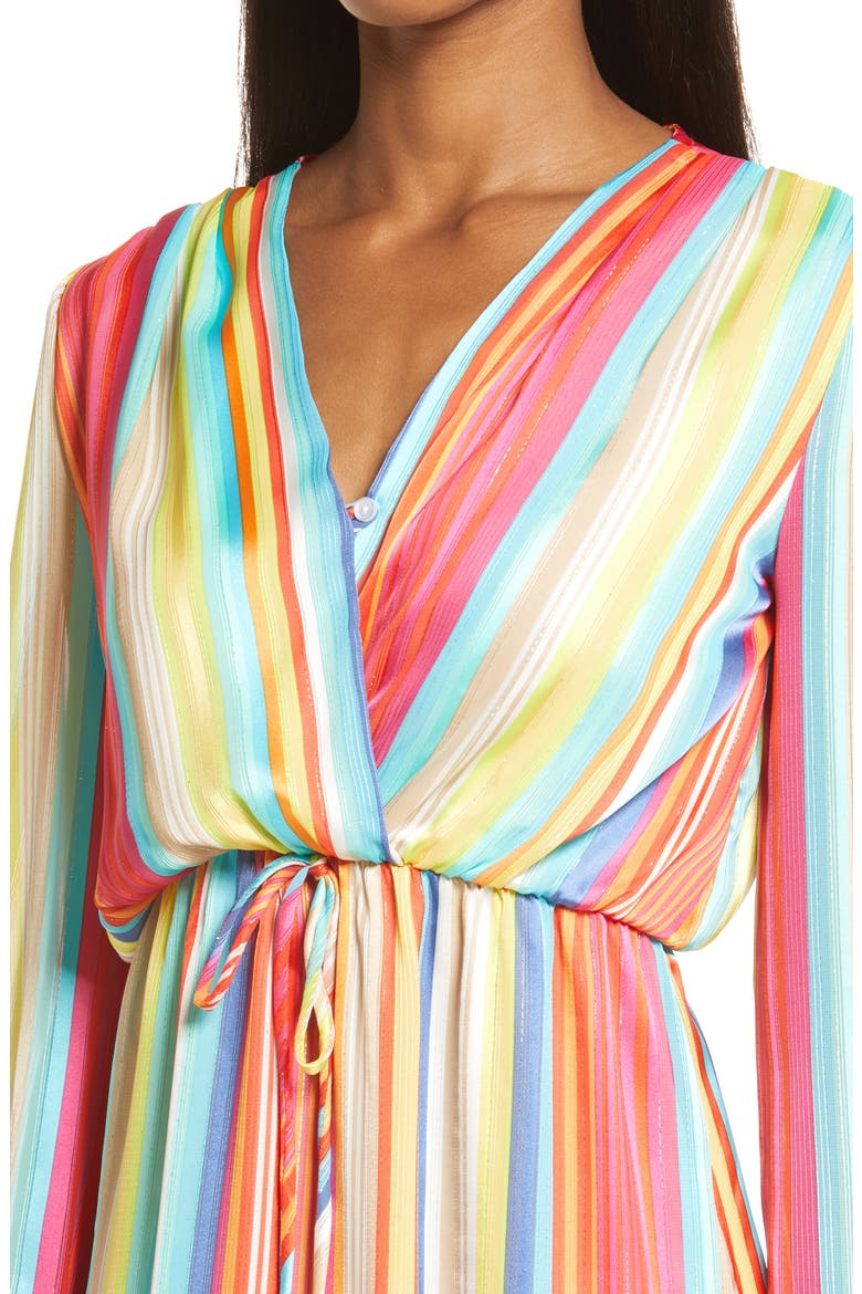 Rainbow Long Sleeve Maxi Dress, Alternate, color, RAINBOW